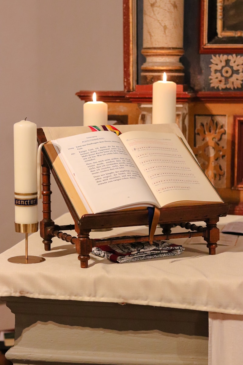 an open book sitting on top of a table
